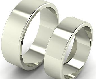 Классические обручальные кольца из белого золота
